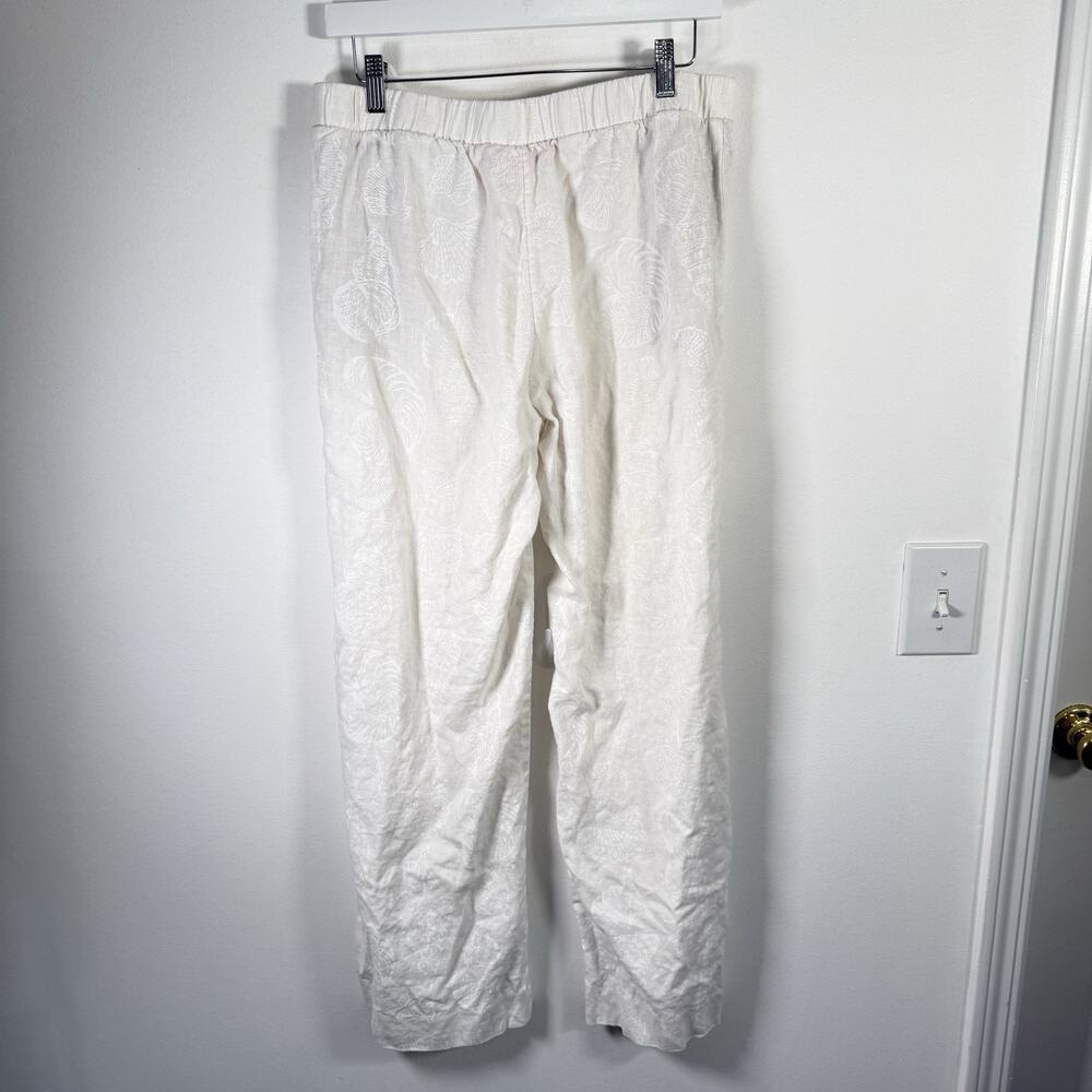 Lilly Pulitzer Daylen Linen Palazzo Pants White Seashell 31" Preppy Womens Med - Picture 6 of 9